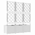 vidaXL Záhradný kvetináč 3 ks Biela 120 x 40 x 143 cm PP