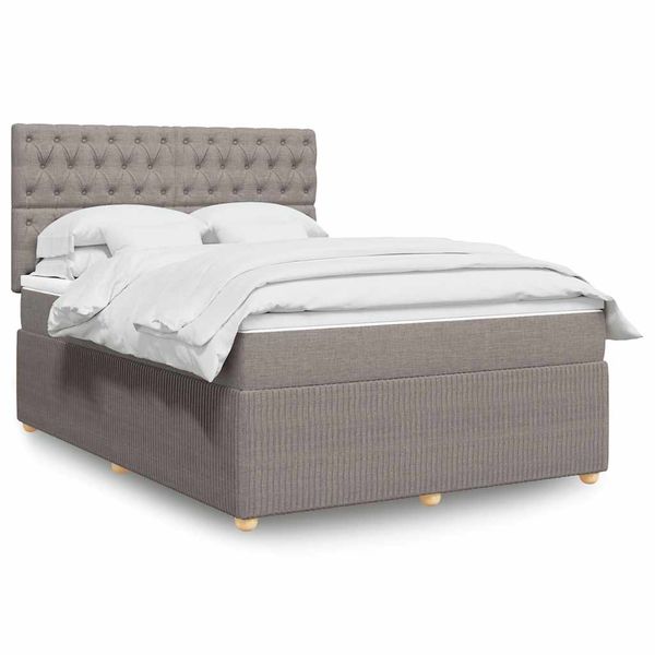 vidaXL Posteľný rám boxspring s matracom sivohned 140x200 cm látka