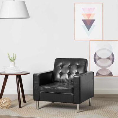 vidaXL Kreslo čierne 75x70x75 cm umelá koža