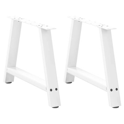 vidaXL Nohy konferenčného stolíka v tvare A, 2 ks, biele, 70 x (42-43) cm, oceľové