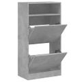 vidaXL Botník betónovo sivý 60x34x116 cm kompozitné drevo
