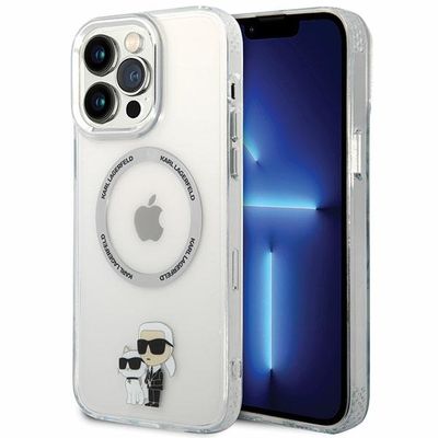 Puzdro Karl Lagerfeld pre iPhone 13 Pro Max 6,7" KLHMP13XHNKCIT priehľadné tvrdé puzdro Magsafe IML NFT Karl & Choupette