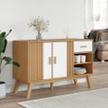 vidaXL Komoda OLDEN, bielo hnedá 114x43x73,5 cm, borovicový masív