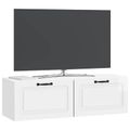 vidaXL Nástenná TV skrinka Biela s vysokým leskom 98 x 31 x 30 cm