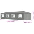 vidaXL Párty stan 1200 x 300 x 255 cm Svetlosivá PE a oceľ