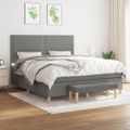 vidaXL Boxspring posteľ s matracom tmavosivá 160x200 cm látka