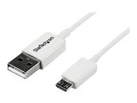 USB 2.0 A to Micro B - White - Micro USB Cable (USBPAUB1MW) - Kábel USB - Micro USB typ B (M) na USB (M) - USB 2.0 - 1 m - lisovaný - biela - pre P/N: USBEXTPAA1MW, USBEXTPAA2MW, USBEXTPAA3MW, USBPAUB2MW, USBPAUB50CMW