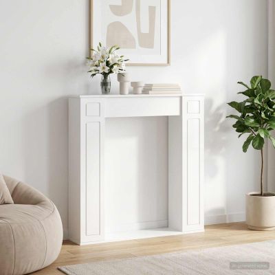 vidaXL Rám krbu Biela s vysokým leskom 100 x 20 x 100 cm