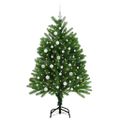 vidaXL Vianočný stromček s 150 LED-i so stojanom Zelená 120 cm PE
