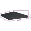 vidaXL Strieška na altánok 310 g/m², 3x3 m, sivá