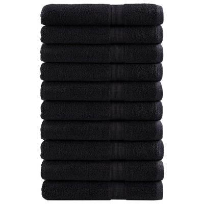 vidaXL Prémiové uteráky SOLUND 10 ks čierne 100x200cm 600 g/m2