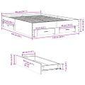 vidaXL Posteľný rám so zásuvkami dymový dub 135x190cm kompozitné drevo