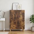 vidaXL Servírovacia skriňa so zásuvkou Dymový dub 66 x 34,5 x 95 cm