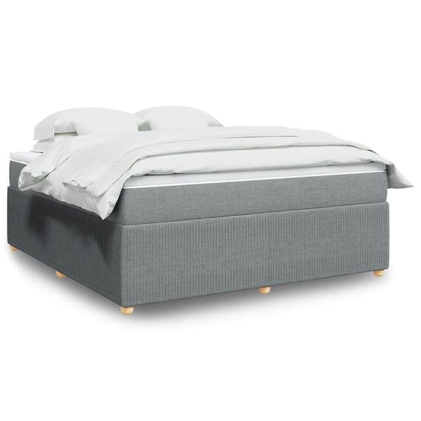 vidaXL Boxspring posteľ s matracom bledosivá 180x200 cm látka