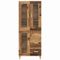 vidaXL Highboard Staré drevo 69,5 x 34 x 180 cm Kompozitné drevo