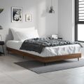vidaXL Posteľný rám bez matraca hnedý dub 90x200 cm kompozitné drevo