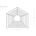 vidaXL Skladovací stan, PE 6x12 m, biely