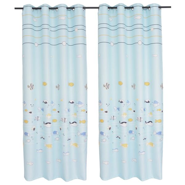 vidaXL Detské zatemňovacie závesy s potlačou 2 ks modré 140x240 cm