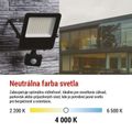 LED reflektor VISIO s pohybovým čidlom, 50 W, neutrálna biela, čierný