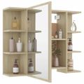 vidaXL Skrinka so zrkadlom, dub sonoma 80x20,5x64 cm, spracované drevo