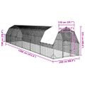 vidaXL kurací výbeh so strechou 2,5x12x2,25 m pozinkovaná oceľ