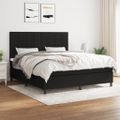 vidaXL Posteľný rám boxspring s matracom čierny 160x200 cm látka