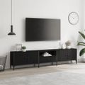 vidaXL TV skrinka so zásuvkou čierna 200x25x44 cm kompozitné drevo