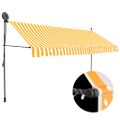 vidaXL Ručne zaťahovacia markíza s LED 350 cm, bielo oranžová