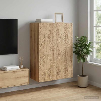 vidaXL Nástenná skrinka 66 x 34,5 x 90 cm Kompozitné drevo Dub artisan