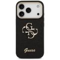 Obal Guess Fixed Glitter Big 4G s kovovým rámčekom pre iPhone 17 Pro čierny