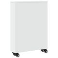 vidaXL Úzky úložný vozík biely 48x13x68 cm kompozitné drevo