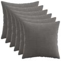 vidaXL Poťah na podložku 6 pcs HEERLEN Tmavosivá 50 x 50 cm manšestr