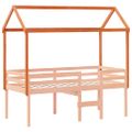 vidaXL Strecha na detskú posteľ voskovohnedá 217x95,5x159 cm borovica