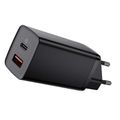 Rýchla cestovná nabíjačka Baseus GaN2 Lite USB+C 65W EU (čierna)