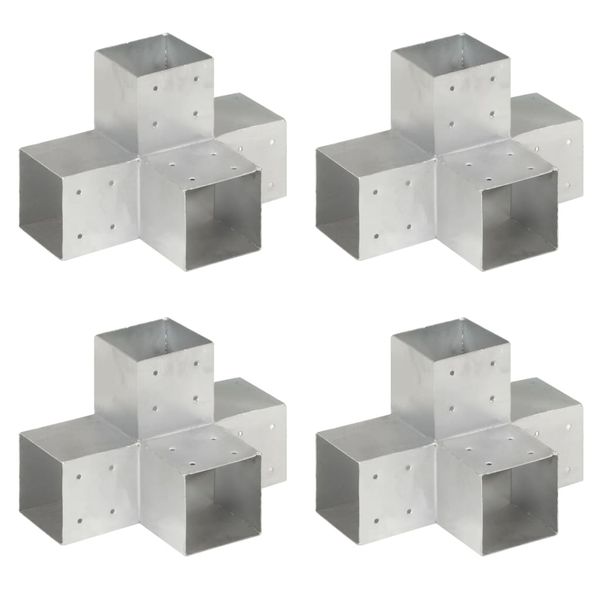 vidaXL Trámové spojky 4 ks v tvare X 101x101 mm pozinkovaný kov