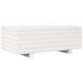 vidaXL Záhradný kvetináč biely 70x40x26,5 cm borovicový masív