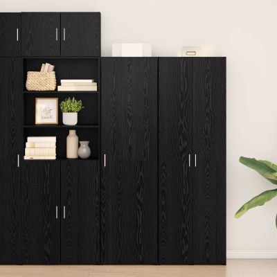 vidaXL Highboard 2 pcs Čierny dub 50 x 42,5 x 185 cm