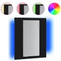 vidaXL LED kúpeľňová zrkadlová skrinka, čierny dub 40x12x45 cm