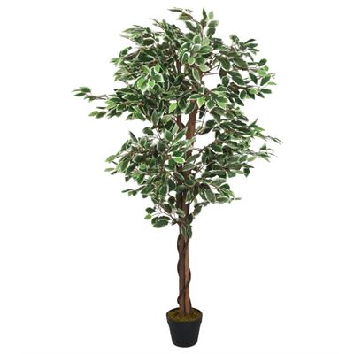 vidaXL Umelý fikusový strom 630 listov 120 cm zelený