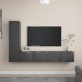 vidaXL 4-dielna súprava TV skriniek lesklá sivá drevotrieska