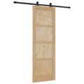 vidaXL Posuvné dvere Prírodná a čierna 73,5 x 211 cm Borovicový masív