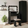vidaXL Toaletný stolík Čierny dub 75,5 x 41 x 135 cm Kompozitné drevo