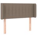 vidaXL Čelo postele s LED sivohnedé 103x16x78/88 cm látka