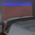 vidaXL Čelo postele s LED ružové 180x5x118/128 cm zamat