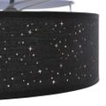 vidaXL Stropná lampa so bodmi Čierna 38 x 38 x 13,5 cm látka