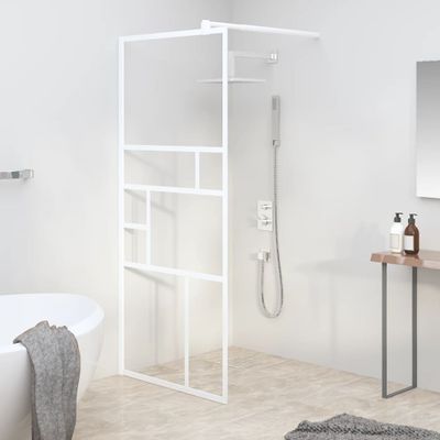 vidaXL Sprchová zástena z ESG skla biela 90x195 cm