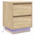 vidaXL Nočný stolík 2 ks Sonoma dub 39 x 34,5 x 50 cm Kompozitné drevo