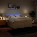 vidaXL Posteľný rám boxspring s matracom krémový 180x200 cm látka