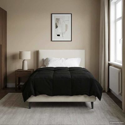 vidaXL Prikrývka na celý rok Šnurovaný Čierna 140 x 200 cm Mikrovlákno