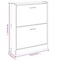 vidaXL Botník Biela, vysoký lesk 59x17x81 cm spracované drevo